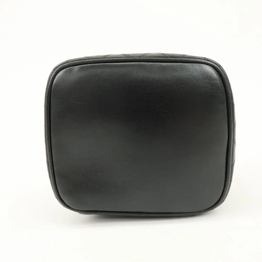 Chanel Vanity Case Lambskin Cosmetic Pouch Black